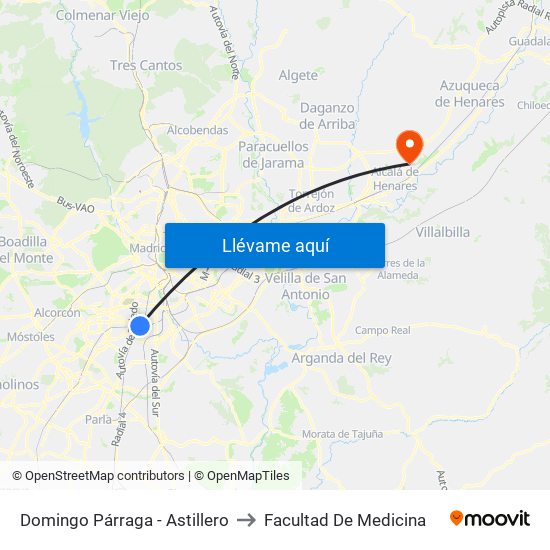 Domingo Párraga - Astillero to Facultad De Medicina map
