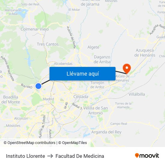 Instituto Llorente to Facultad De Medicina map