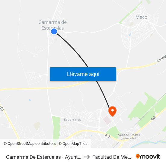 Camarma De Esteruelas - Ayuntamiento to Facultad De Medicina map