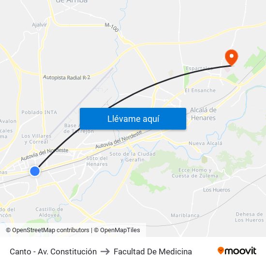 Canto - Av. Constitución to Facultad De Medicina map