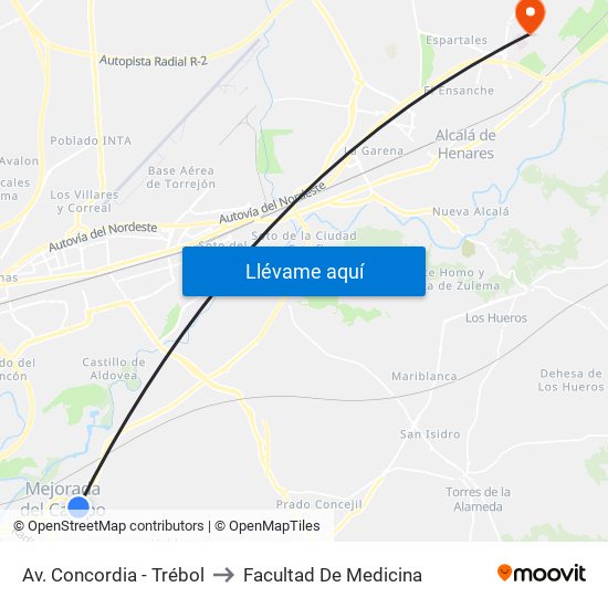 Av. Concordia - Trébol to Facultad De Medicina map