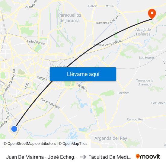 Juan De Mairena - José Echegaray to Facultad De Medicina map