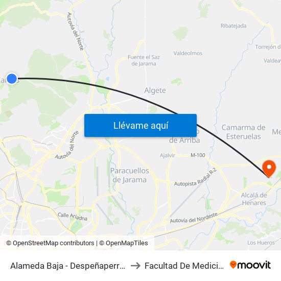 Alameda Baja - Despeñaperros to Facultad De Medicina map