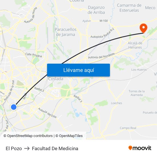 El Pozo to Facultad De Medicina map