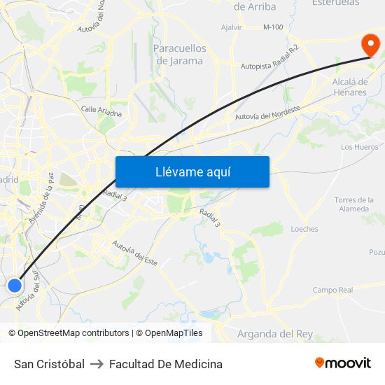 San Cristóbal to Facultad De Medicina map