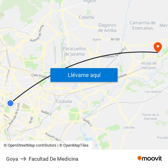 Goya to Facultad De Medicina map