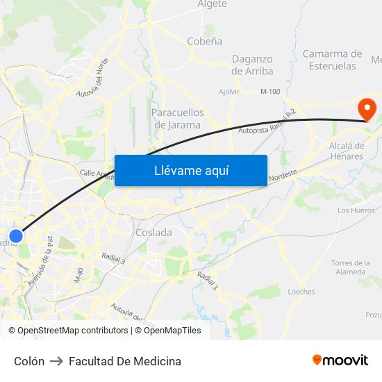 Colón to Facultad De Medicina map