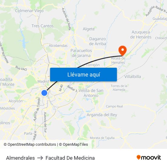 Almendrales to Facultad De Medicina map