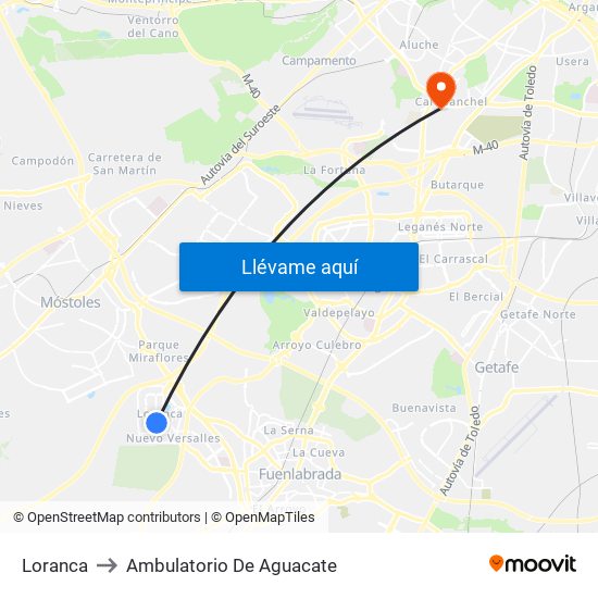 Loranca to Ambulatorio De Aguacate map