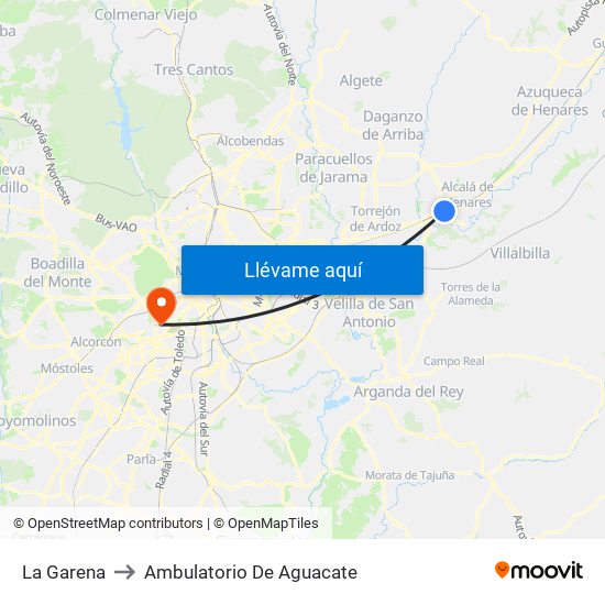 La Garena to Ambulatorio De Aguacate map