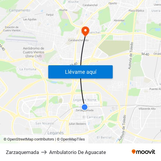 Zarzaquemada to Ambulatorio De Aguacate map