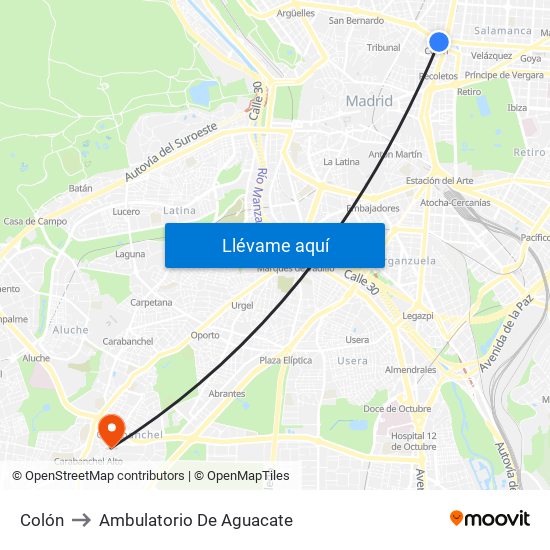 Colón to Ambulatorio De Aguacate map