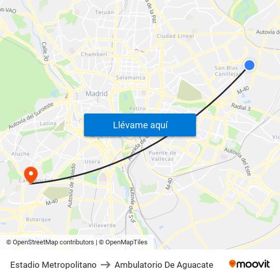 Estadio Metropolitano to Ambulatorio De Aguacate map