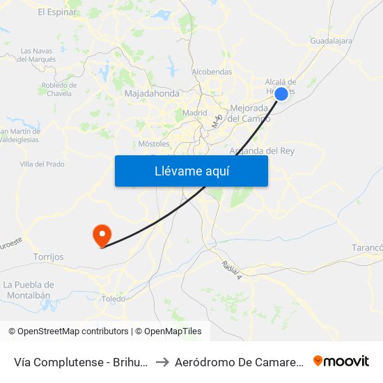 Vía Complutense - Brihuega to Aeródromo De Camarenilla map