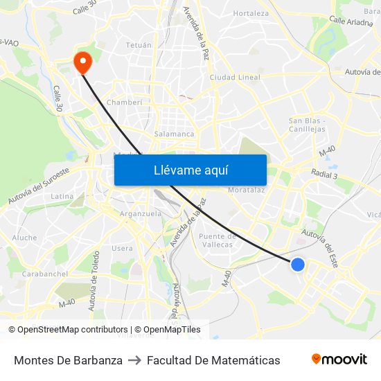 Montes De Barbanza to Facultad De Matemáticas map