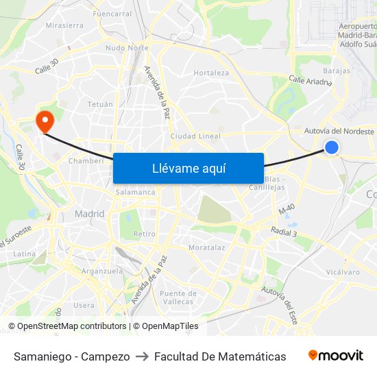 Samaniego - Campezo to Facultad De Matemáticas map