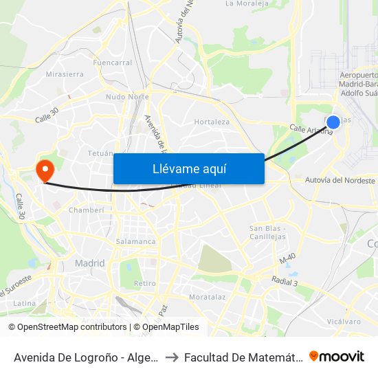Avenida De Logroño - Algemesí to Facultad De Matemáticas map