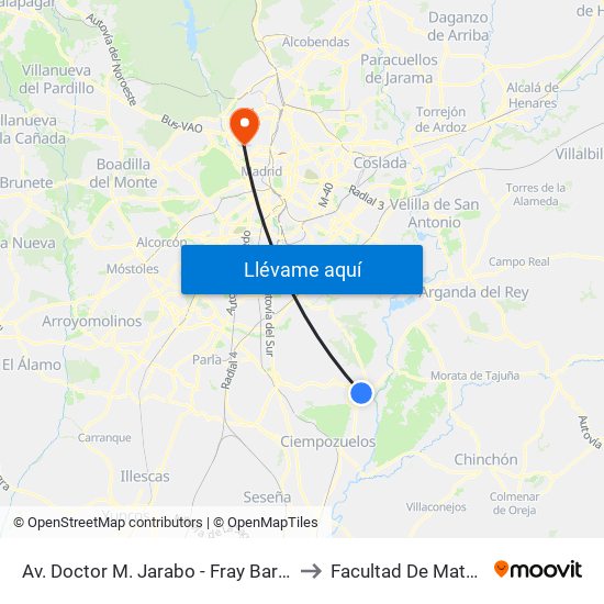 Av. Doctor M. Jarabo - Fray Bartolomé Casas to Facultad De Matemáticas map