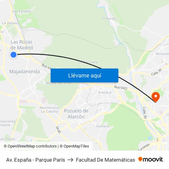 Av. España - Parque París to Facultad De Matemáticas map