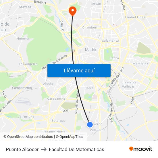 Puente Alcocer to Facultad De Matemáticas map