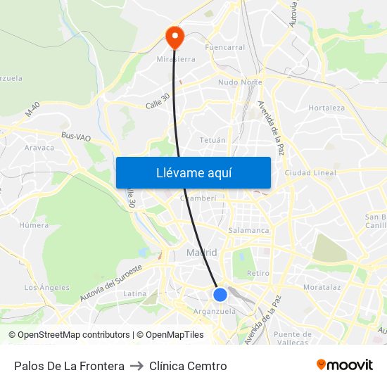 Palos De La Frontera to Clínica Cemtro map