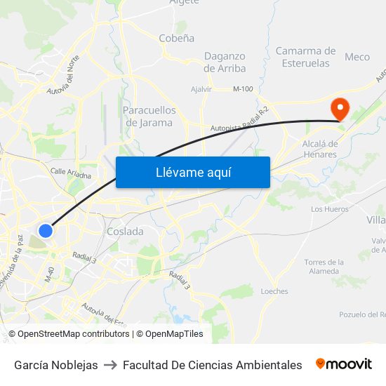 García Noblejas to Facultad De Ciencias Ambientales map