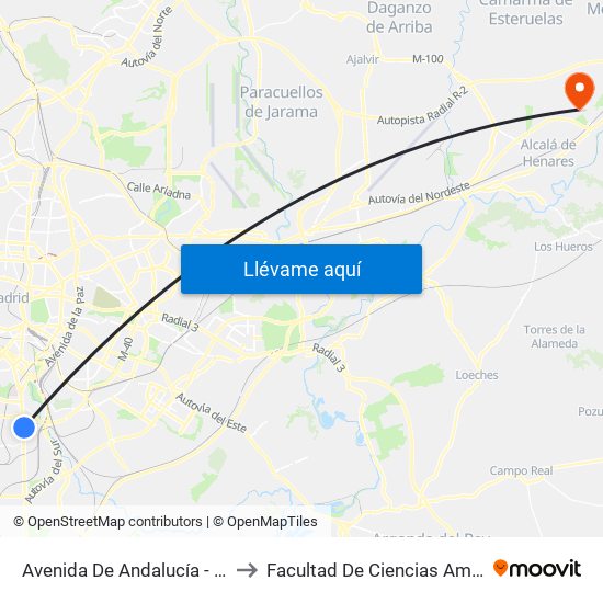 Avenida De Andalucía - Felicidad to Facultad De Ciencias Ambientales map