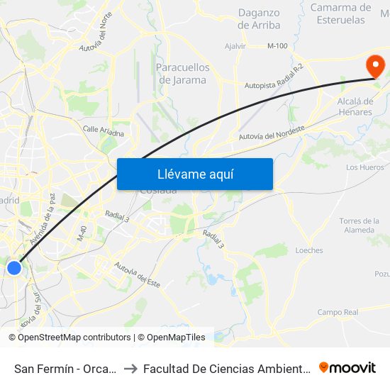 San Fermín - Orcasur to Facultad De Ciencias Ambientales map