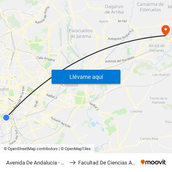 Avenida De Andalucía - San Fermín to Facultad De Ciencias Ambientales map
