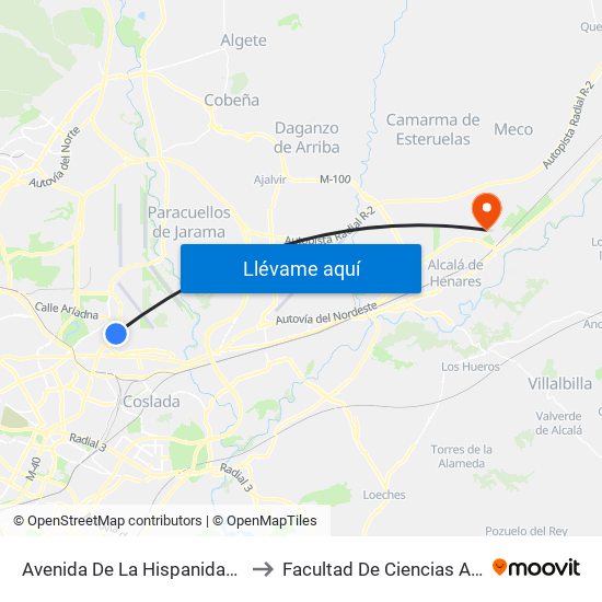Avenida De La Hispanidad - Dique Sur to Facultad De Ciencias Ambientales map