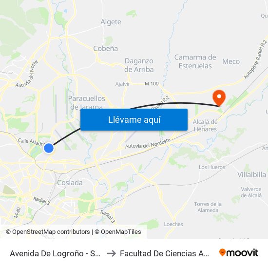 Avenida De Logroño - San Severo to Facultad De Ciencias Ambientales map