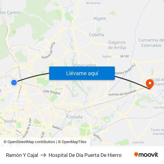 Ramón Y Cajal to Hospital De Día Puerta De Hierro map