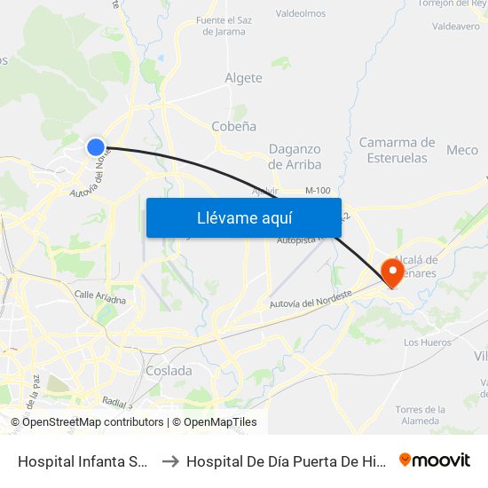 Hospital Infanta Sofía to Hospital De Día Puerta De Hierro map