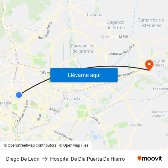 Diego De León to Hospital De Día Puerta De Hierro map