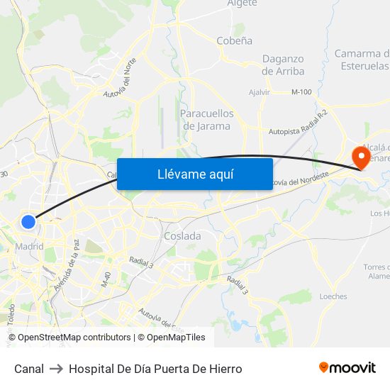 Canal to Hospital De Día Puerta De Hierro map