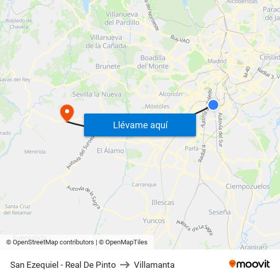 San Ezequiel - Real De Pinto to Villamanta map
