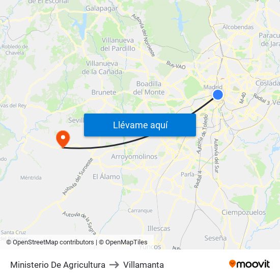 Ministerio De Agricultura to Villamanta map