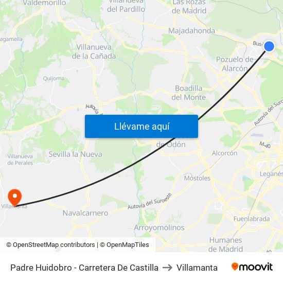 Padre Huidobro - Carretera De Castilla to Villamanta map