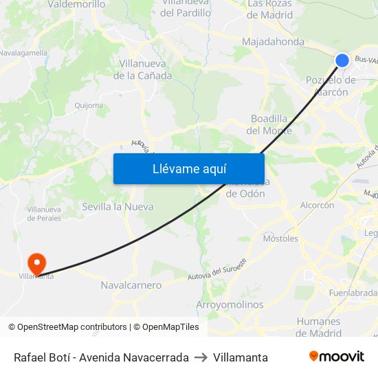 Rafael Botí - Avenida Navacerrada to Villamanta map