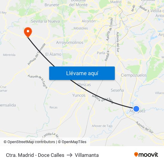 Ctra. Madrid - Doce Calles to Villamanta map