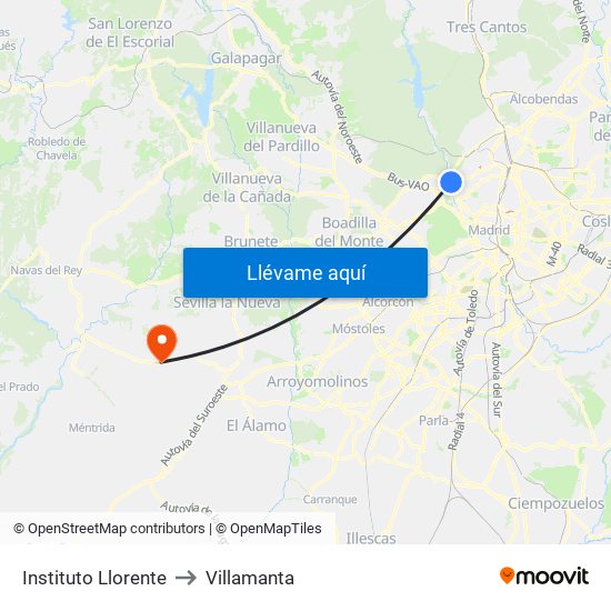 Instituto Llorente to Villamanta map