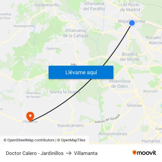 Doctor Calero - Jardinillos to Villamanta map