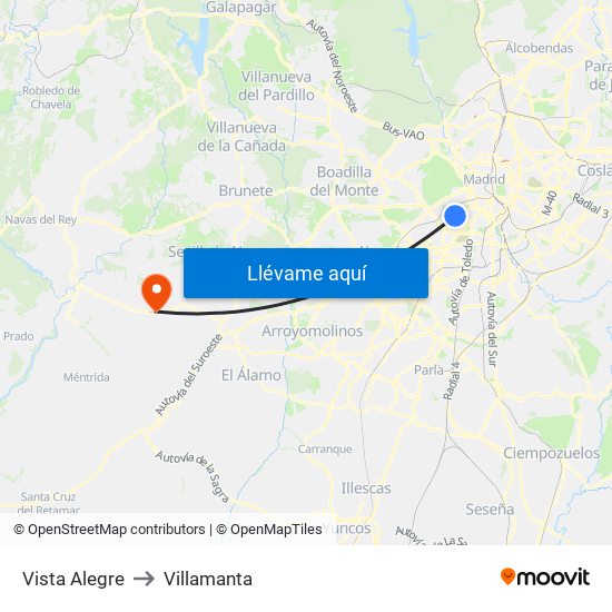 Vista Alegre to Villamanta map