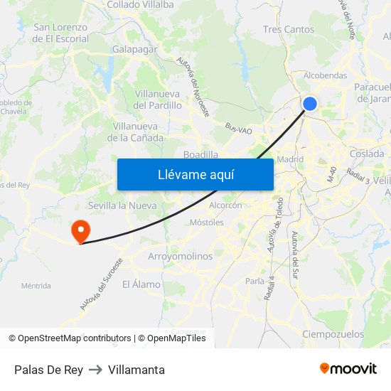 Palas De Rey to Villamanta map