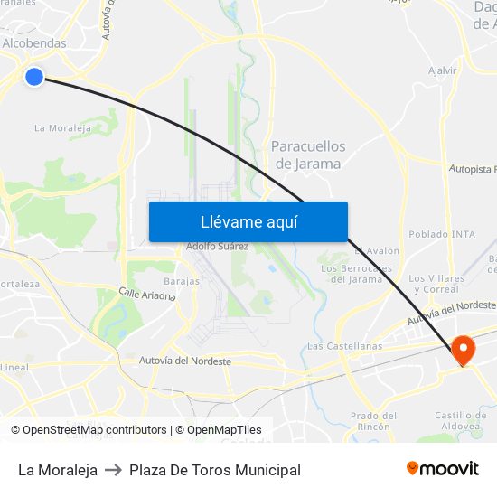 La Moraleja to Plaza De Toros Municipal map