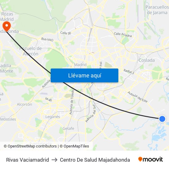 Rivas Vaciamadrid to Centro De Salud Majadahonda map