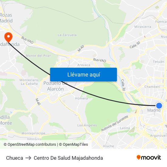 Chueca to Centro De Salud Majadahonda map