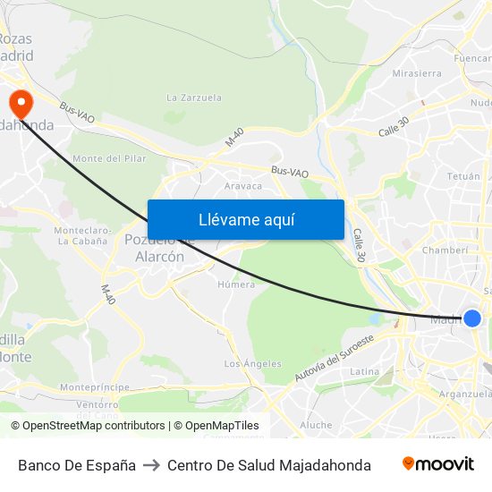 Banco De España to Centro De Salud Majadahonda map