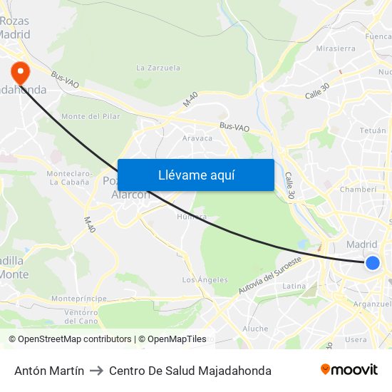 Antón Martín to Centro De Salud Majadahonda map