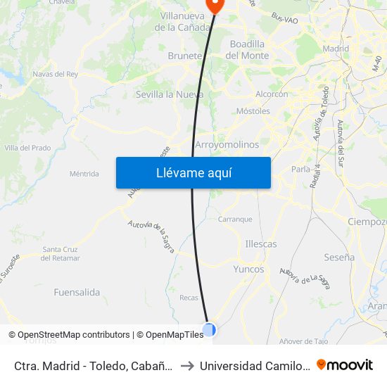 Ctra. Madrid - Toledo, Cabañas De La Sagra to Universidad Camilo José Cela map